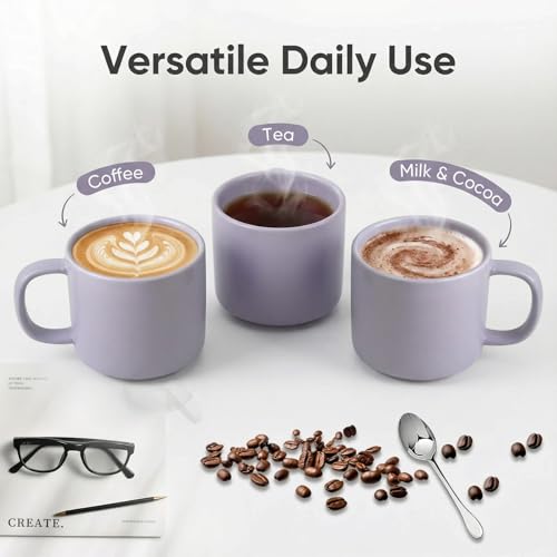 Set de 4 mugs de cerámica mate morados de 11 oz miniatura 4