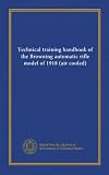 rifle browning bar  Technical training handbook of the Browning automatic rifle model of 1918 (air cooled)