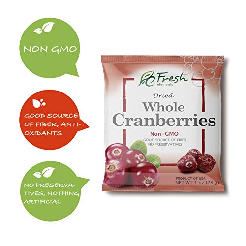 Fresh Elements Dried Whole Cranberries, 1Oz Single Serving Pack, Preservative Free, Gluten Free And Non Gmo, Great For Salads And Baking, Healthy Snack ( 16 Pack ) #TOP3