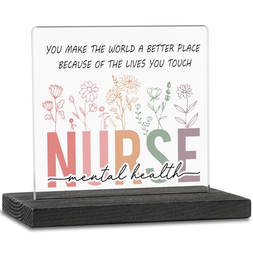 vizuzi Mental Health Nurse Practitioner Gifts, Mental Health Nurse Thank You Nurses Week Gift, Mental Health Nurse Office Decor Decorations Signs ZBB70, clear, black