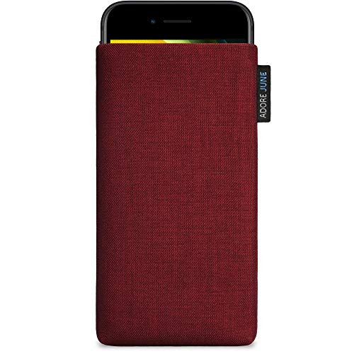 Adore June Classic Bordeaux-rode hoes compatibel met Apple iPhone SE 2 telefoonhoes gemaakt van duurzaam Cordura stof met display reinigingseffect, Made in Europe