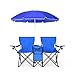 Yadlan Krzesło plażowe z daszkiem dla dorosłych, podwójne siedzenie miłosne, składane krzesło kempingowe, krzesło wędkarskie z torbą chłodzącą, krzesła piknikowe na zewnątrz z 2 uchwytami na kubki i kieszenią boczną