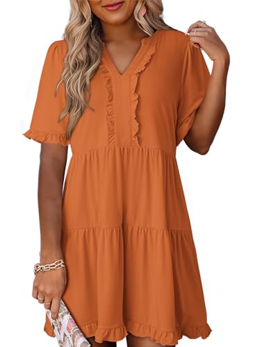 Dokotoo Summer Dresses for Women 2026 Short Sleeve V Neck