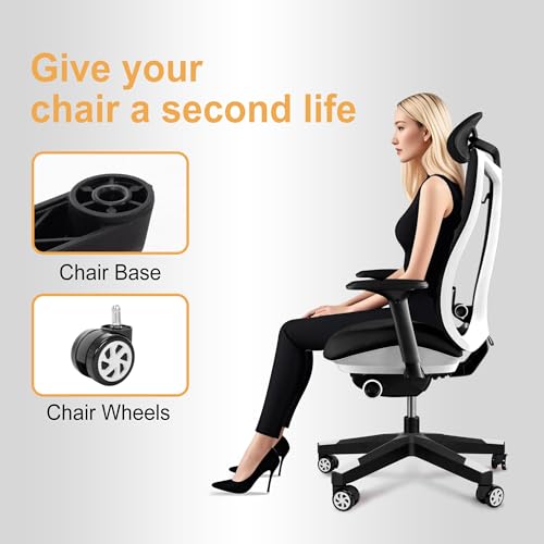 28" Heavy Duty Nylon Gaming Office Chair Base Replacement Part with Wheels by Frassie - Image 6