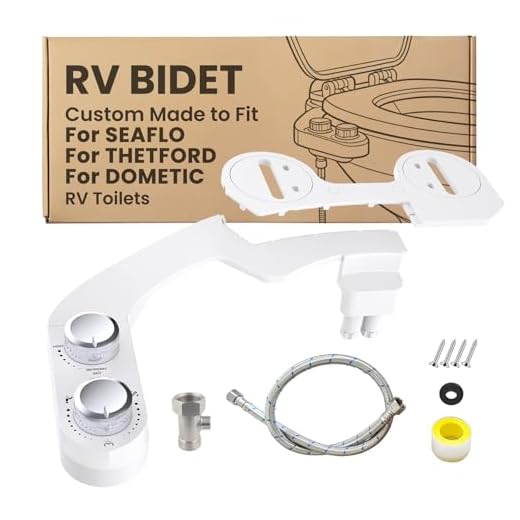 Terapaton RV Bidet Toilet Seat Attachment, Support for SEAFLO, RV Bidet for Camper Toilet with Dual Nozzles, Self/Rear/Front Cleaning, Non-Electric, Adjustable Water Pressure, Fresh Water (Chrome)