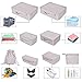 Packing Cubes 8 Sets Travel Luggage Organizers Include Waterproof Shoe Storage Bag Convenient Packing Pouches for Traveller (Grey)