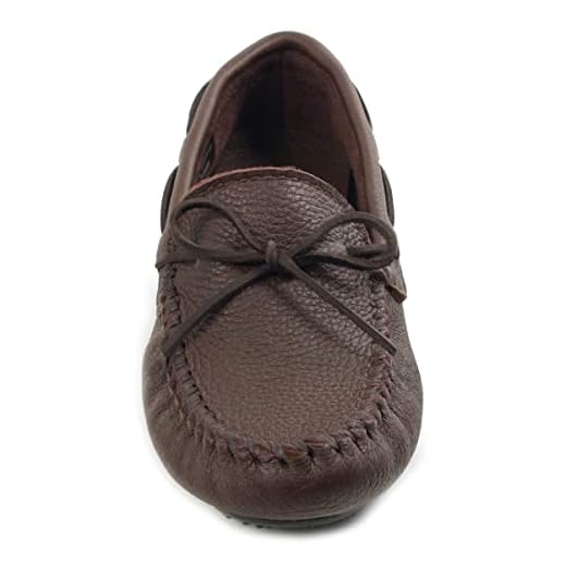 Minnetonka Men's Moosehide Driving Moc, Chocolate Moose, 9 M US