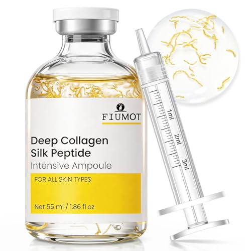 Deep Collagen Silk Peptide Intensive Lifting Ampoule - Face Serum with 30 Peptides, Collagen, Panthenol & Silk Threads, Lifting, Smoothing, Hydrating, Fine Line Support Skincare, 1.86 fl oz
