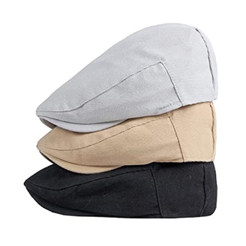 Slatiom British Casual Spring Summer Berets Hat Men Women Cotton Newsboy Caps Visors Duckbill Ivy Flat Cap (Color : C, Size : 55-57Cm) #TOP2