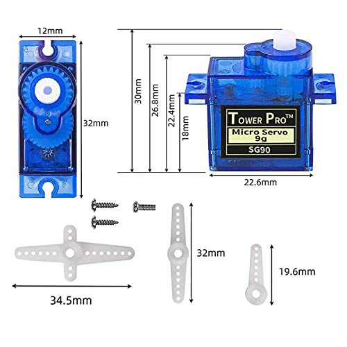 Cenrykay 10Pcs Sg90 9G Micro Servo Metal Geared Motor Kit For Rc Robot Arm/Hand/Helicopter Airplane Car Boat Control With Cable, Mini Servos For Arduino Project #TOP3