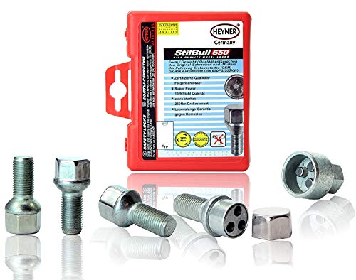 Heyner Locking Wheel Nuts M12x1.5 Fits Renault Kangoo 17mm Hex Models 1999 To 2022 Models Set 4 Locks Alloys Antitheft Protection Bolts P