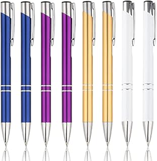Unvtap 8 Pieces Ballpoint Pens, 1.0 mm Retractable Ballpoint Pens, Aluminum Ballpoint Pens Black Ink Retractable Pens for Student Teacher Home Classroom Office Supplies, 4 Colors