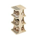 SDlumeiy 4-tiers free standing shoe rack, plastic shoe rack, shoe organizer, disassembled and assemb