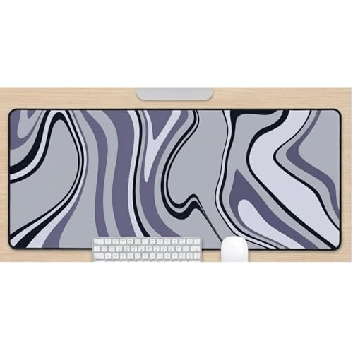 Image of Saco XXL Gaming Mouse Pad for PC - Large Desk Mat 900x400x3mm, Extended Non-Slip Rubber Base, Waterproof Surface, Marble Design, Big Keyboard Mouse Pad for Office & Home Setups