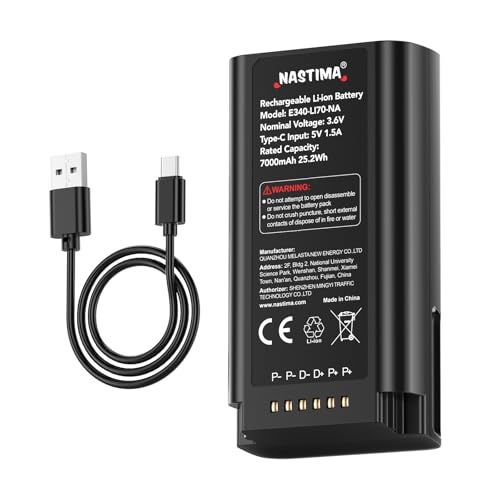 NASTIMA E340 7000mAh Li-ion Battery Compatible with Eufy Video Doorbell E340 Quick-Release Battery Pack with USB-C Long-Lasting Built-in BMS