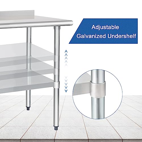 HARDURA Stainless Steel Prep & Work Table 24 x 36 Inches Backsplash by HARDURA Restaurant Equipment - Image 4