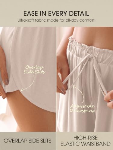 Image of ODODOS Modal Soft Lounge Shorts for Women Drawstring High Waist Casual Sleepwear Lightweight Cozy Pajama Bottom