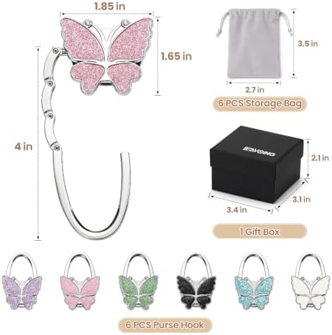 Purse Hook for Table, Foldable Handbag Hanger, Butterfly Bag Hook — 사진 4