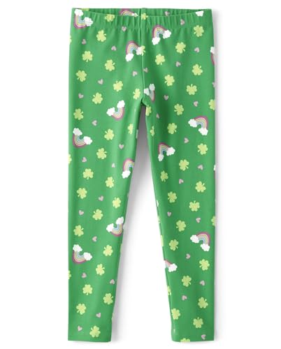The Children's Place Baby Girls' Printed Leggings, St. Patrick's Day Green, Large