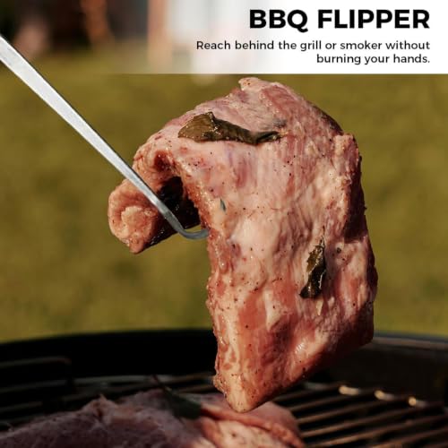 Volteador de costillas a la parrilla para evitar caídas de comida 3
