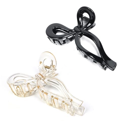 Lot de 2 grandes pinces à cheveux papillon de 13 cm pour femmes et filles - Cheveux épais - Grandes pinces antidérapantes - Pinces solides - Accessoires de coiffure