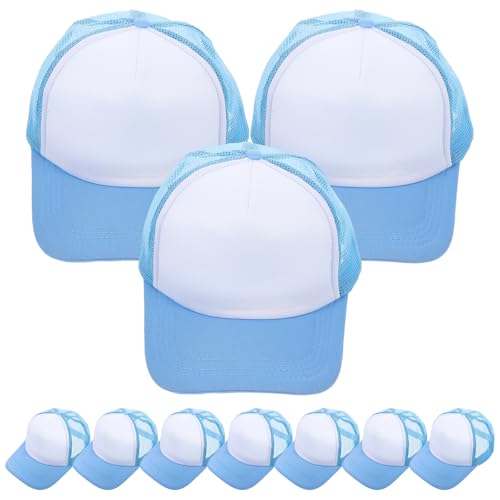 Casquette de baseball pour sublimation lot de 10 en polyester bleu ciel blanc taille unique légère