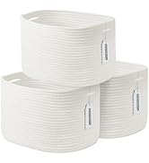 ECDYQXVU Cotton Rope Storage Basket, 15x10x9 Inches, Woven Basket for Shelves, Clothes, Toys, Tow...