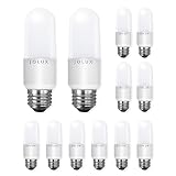 Jolux led Stick Lights, 60 watt Equivalent, 800 Lumen,2700K Soft White,e26 Bulb,Non-Dimmable, 12-Pac