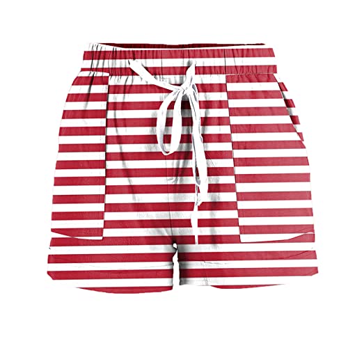 Nlomoct Black High Waisted Shorts, Lightweight Shorts For Women Casual 4Th July Baggy Trendy Short Pants Drawstring Elastic Waist Comfy Shorts Summer Shorts #TOP2