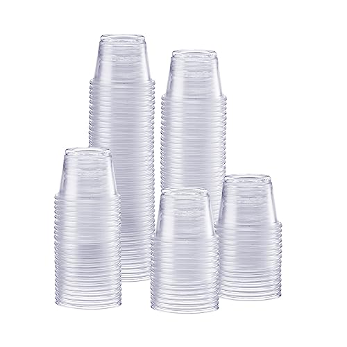 Image of GUSTO [250 Count 1 oz Jello Shot Cups (No Lids) - Small Disposable Plastic Cups for Condiments, Sauces, Dressings, Samples & Tastings - Durable, Stackable (Formerly Comfy Package)