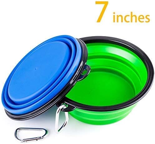 IDEGG Portable Silicone Pet Bowl, 7 Inches, Foldable Expandable Water Feeding Travel Bowl Cup Dish for Pet Dog Cat and Small Animals…