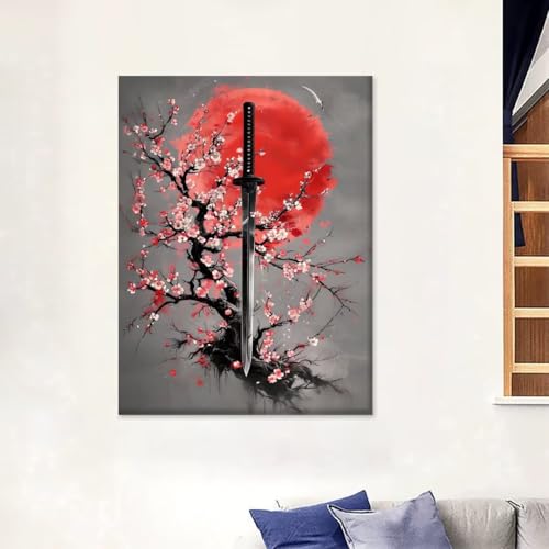 DIY Diamond Painting Kit pour Adulte, 5D Peinture Diamant Images Arbre, Diamond Painting Épée pour Enfant Débutant, Tableau Perle Diamant Cristal Broderie Art Set pour Decoration Chambre 50x70cm L-0 – vue 3