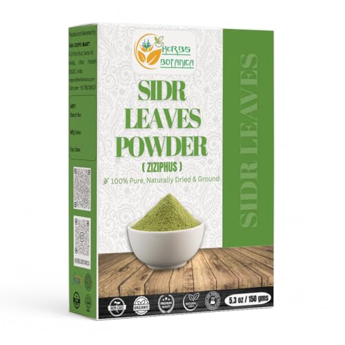 Herbs Botanica Sidr Powder 100% Natural & Pure Ziziphus Spina-Christi Herbal Hair Cleanser & Conditioner | Strengthens Roots, Controls Dandruff, Adds Shine & Soothes Scalp Naturally 5.3 oz