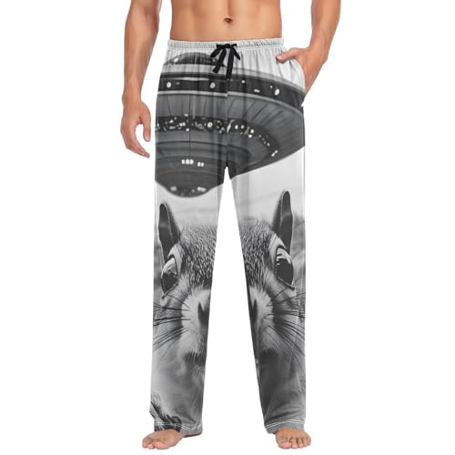Squirrel Surprise Funny Pajama Pants for Men Men's Separate Bottoms, Lounge Pants with Pockets S3