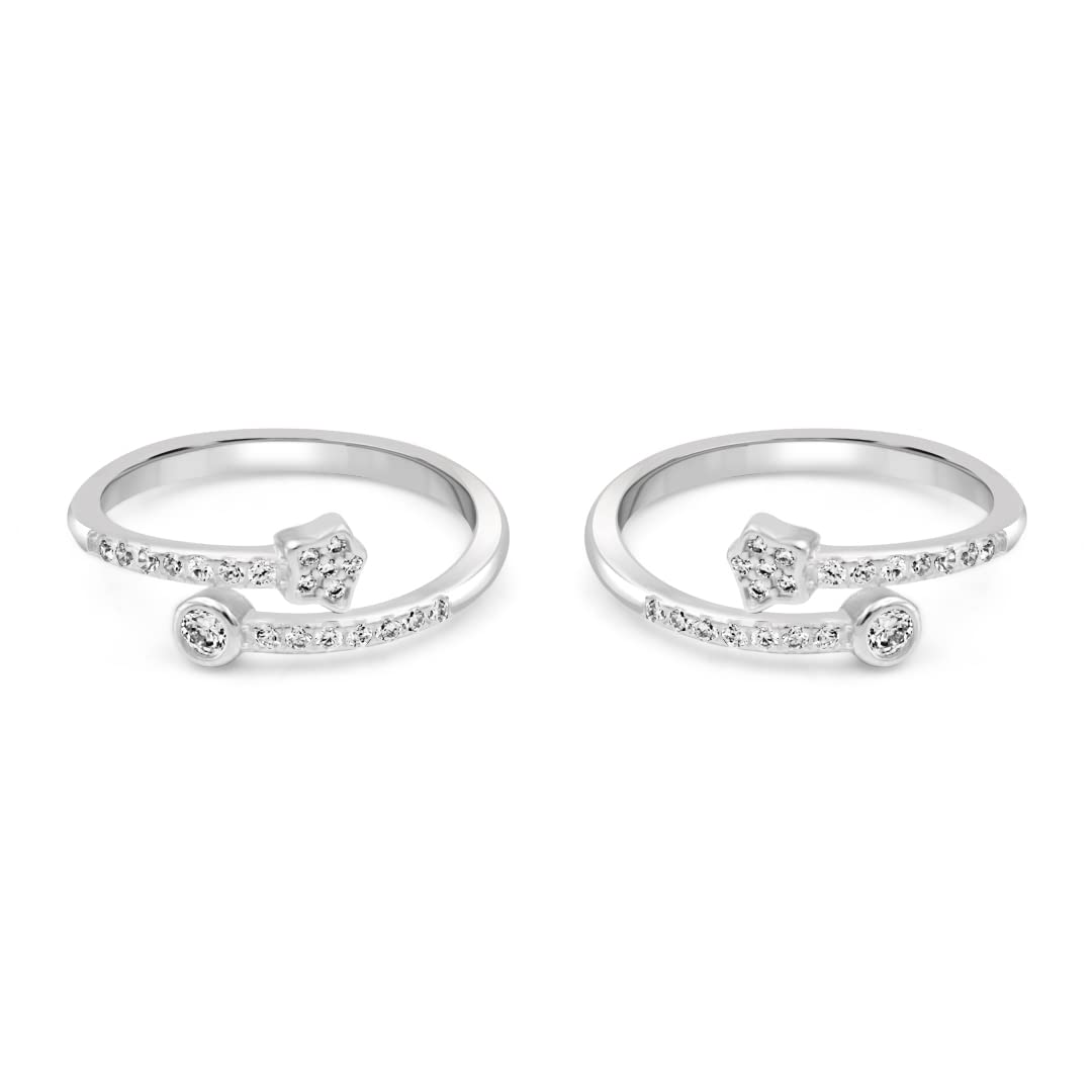 zarkan 925 Sterling Silver Nature's Rhymes Toe Rings, Adjustable | Chandi Bichiya | Gift for Women & Girls | Certified Authentic Hallmark & 925 Stamp-picture-51