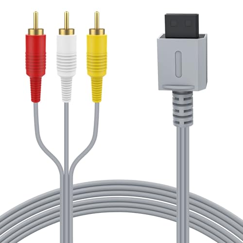 BLKing - BLKing AV Cable, 6ft/1.8M Composite Audio Video AV Cable Replacement Wire TV RCA Cable Lead for Nintendo Wii and Wii U