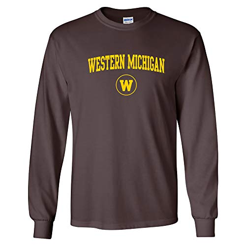 UGP Campus Apparel AL03 - Western Michigan Broncos Arch Logo Long Sleeve - Large - Dark Chocolate