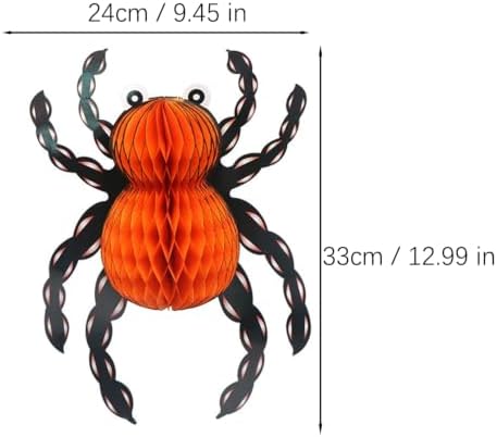 20.3cm(8인치) & 25.4cm(10인치) 12피스 할로윈 종이 랜턴 호박, 해골, 유령 얼굴, 마녀 및 박쥐 및 거미 걸이식 원형 종이 잭오 랜턴 램프 할로윈 파티 정원 홈 데코용 — 사진 4