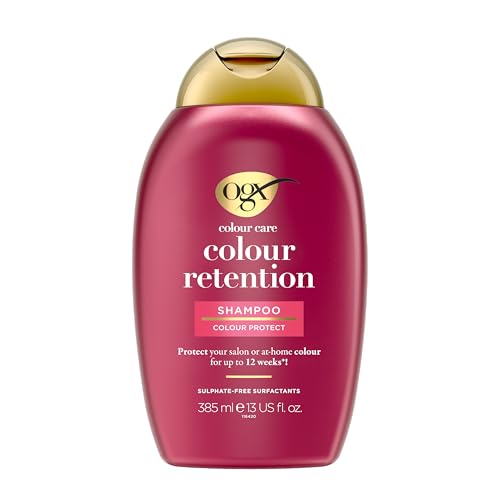 OGX Colour Care Shampoo 385 ml, feuchtigkeitsspendes Haarshampoo, mit Bonding-Plex-Technologie, erhöht die Farbintensität und beugt zukünftigen Haarschäden vor