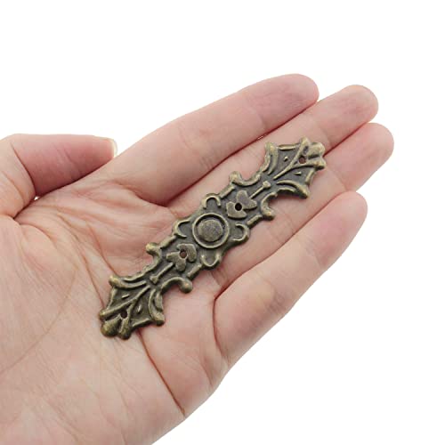 Hjgarden 10Pcs 3.10X0.74" Flower Wraps Cabochon Flatback Metal Embellishments Scrapbook Decorative Protectors Corner Brackets, Bronze #TOP4