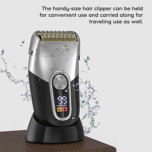 LAURAG Multifuncional Máquina de cortar cabelo elétrica lavável recarregável com visor digital LCD c