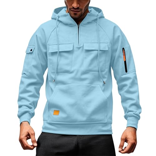 Sudadera con capucha genérica para hombre, algodón, sudadera, sudadera, manga larga, bolsillo canguro, al aire libre, moda holgada, forrada, sudadera, con capucha, A32, BU2, M