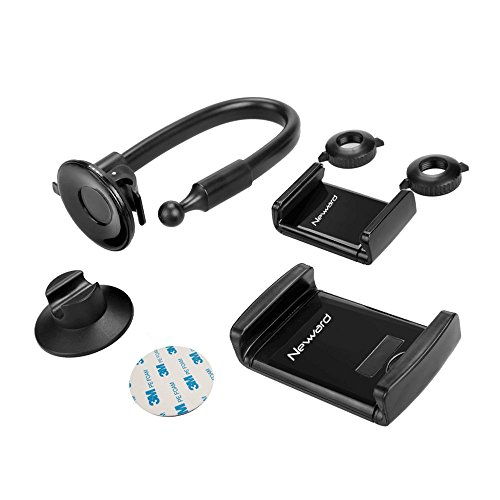 Newward Car Phone Holder Mount, [ 2 Different Sizes Clamp ] Long Arm Windshield Universal Cell Phone Holder For Car Truck [Strong Suction Anti-Shake Stabilizer] Compatible Iphone Android Smartphones #TOP6