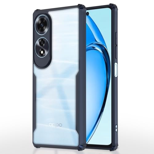 Image of Pikkme Oppo A60 4G Back Cover | Crystal Clear Transparent Back | Ultra Hyrbid | Full Camera Protection | Raised Edge | Bumper Back Case (Blue)
