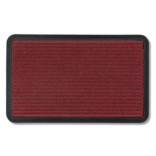Tapis de propreté pour marches extérieures et entrée à lignes rouges