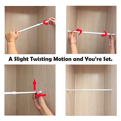 Deelf 6 Pack Tension Rods 28 To 48 Inches, Adjustable Spring Tension Rod For Window Curtain, Kitchen Cupboard Utensils, Closet, And Cabinet, White #TOP4
