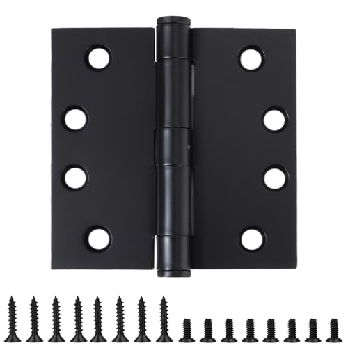TDCHINGES Exterior 4x4 Inch Door Hinges 3.3mm Thick Heavy Duty Matte Black