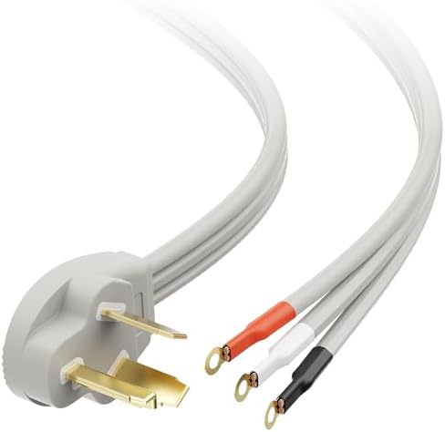Cable Matters 10 AWG 30A 3 Prong Dryer Cord, Gray, Appliance Cord, 10ft