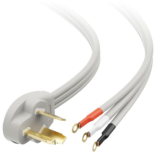 Cable Matters 10 AWG 3 Prong Dryer Cord - 10ft, 30A / 7500W Rated, NEMA 10-30P to 3-Wire Appliance Cord, Dryer Plug 3 Prong, Gray