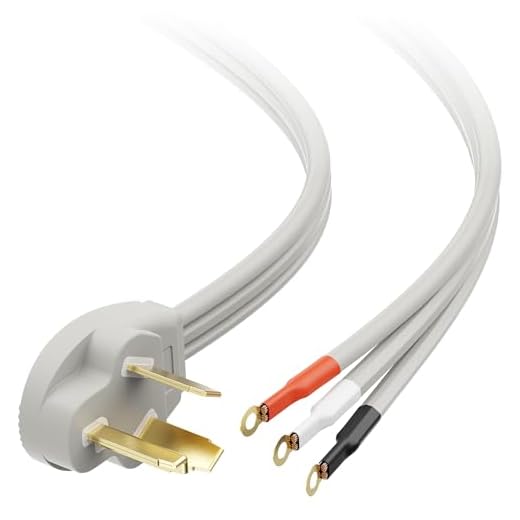 Cable Matters 3 Prong Dryer Cord 10 ft, 30 Amp Appliance Cord (NEMA 10-30P to 3-Wire)